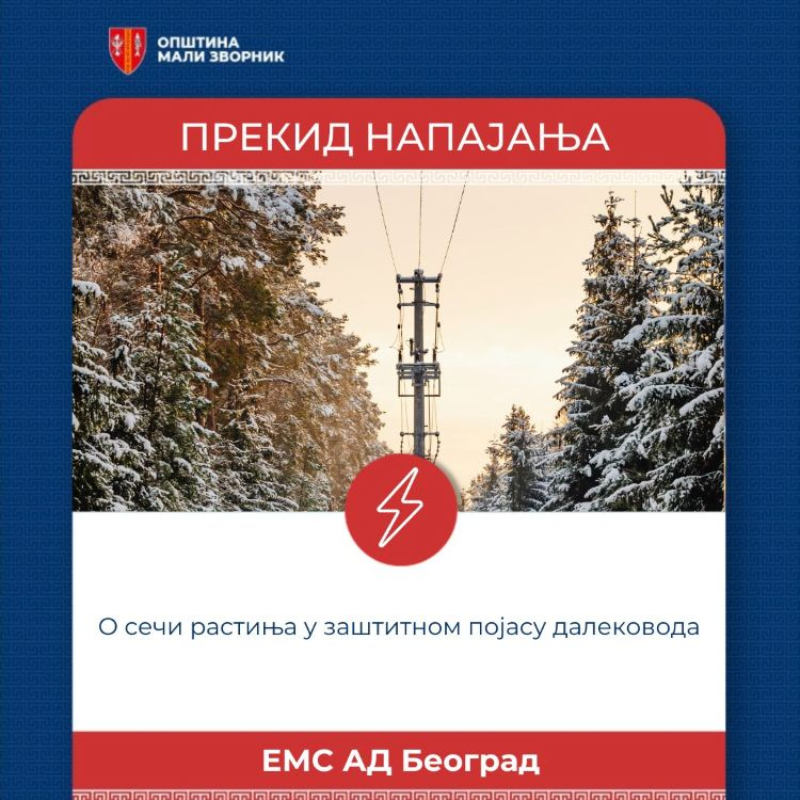 Radovi na uklanjanju rastinja u zaštitnom pojasu dalekovoda na teritoriji opštine Mali Zvornik